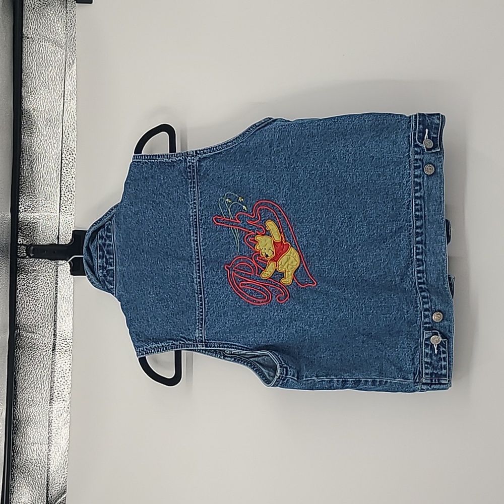 Vintage disney Pooh bear denim vest medium